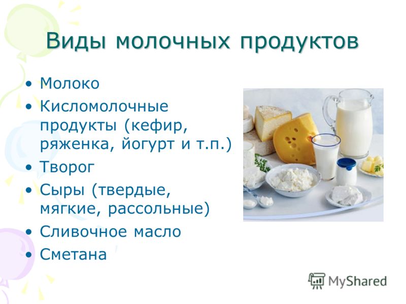 Схема кисломолочные продукты