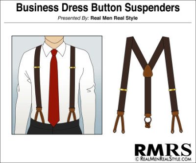 Business Dress Button Suspenders 