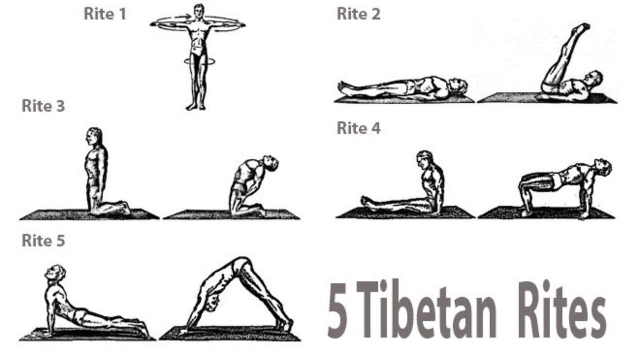Упражнения 5 элементов. Тибетская гимнастика око Возрождения Питер Кэлдер. Пять упражнений тибетских монахов. 5 Тибетских жемчужин око Возрождения. 5 Тибетских жемчужин комплекс упражнений.