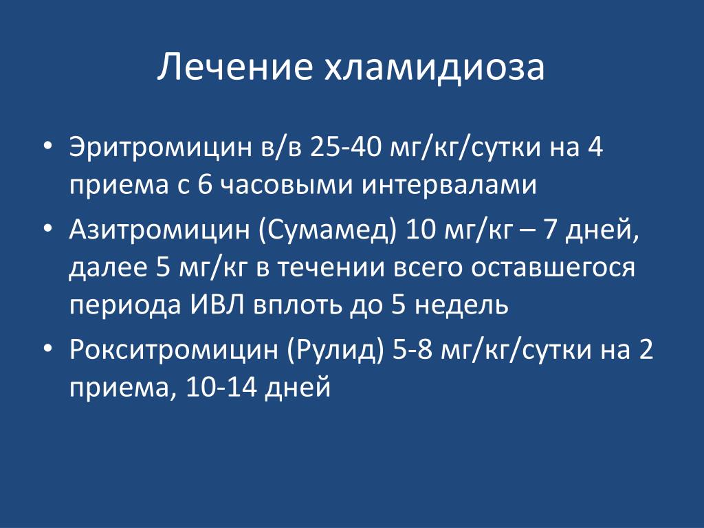 Хламидиоз симптомы у женщин лечение и препараты схема