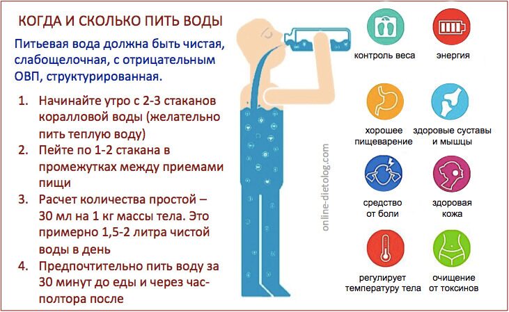 Когда и сколько пить воды, рекомендации диетолога. Коралловая вода для похудения